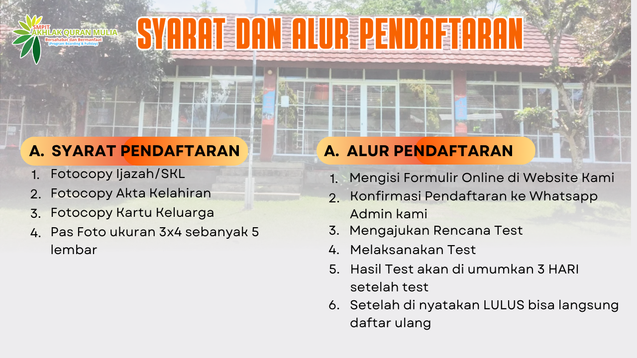 SPMB SMPIT Akhlak Qur'an Mulia Ciawi Tahun Ajaran 2026-2027